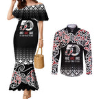 Kia Kaha Te Reo Maori Couples Matching Mermaid Dress and Long Sleeve Button Shirt 50 Years Mo Ake Tonu Te Reo - Aussie Hoodie