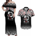 Kia Kaha Te Reo Maori Couples Matching Off Shoulder Maxi Dress and Hawaiian Shirt 50 Years Mo Ake Tonu Te Reo - Aussie Hoodie