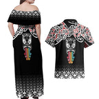 Kia Kaha Te Reo Maori Couples Matching Off Shoulder Maxi Dress and Hawaiian Shirt 50 Years Mo Ake Tonu Te Reo - Aussie Hoodie