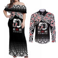 Kia Kaha Te Reo Maori Couples Matching Off Shoulder Maxi Dress and Long Sleeve Button Shirt 50 Years Mo Ake Tonu Te Reo - Aussie Hoodie