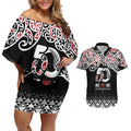 Kia Kaha Te Reo Maori Couples Matching Off Shoulder Short Dress and Hawaiian Shirt 50 Years Mo Ake Tonu Te Reo - Aussie Hoodie