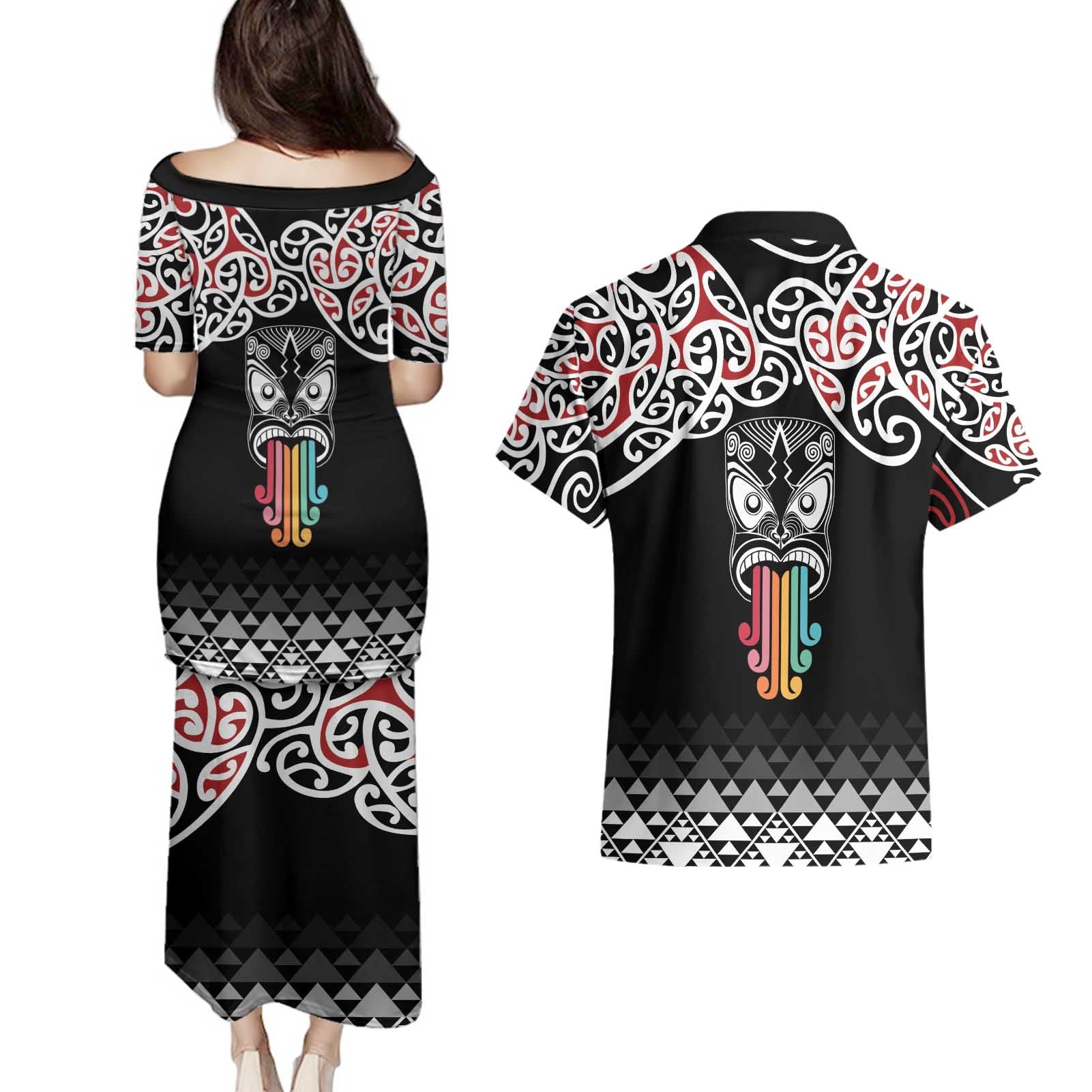 Kia Kaha Te Reo Maori Couples Matching Puletasi and Hawaiian Shirt 50 Years Mo Ake Tonu Te Reo - Aussie Hoodie