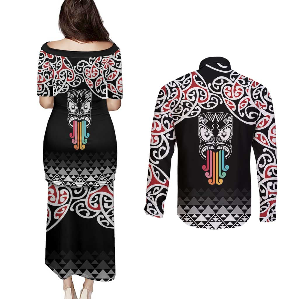 Kia Kaha Te Reo Maori Couples Matching Puletasi and Long Sleeve Button Shirt 50 Years Mo Ake Tonu Te Reo - Aussie Hoodie