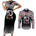 Kia Kaha Te Reo Maori Couples Matching Short Sleeve Bodycon Dress and Long Sleeve Button Shirt 50 Years Mo Ake Tonu Te Reo - Aussie Hoodie