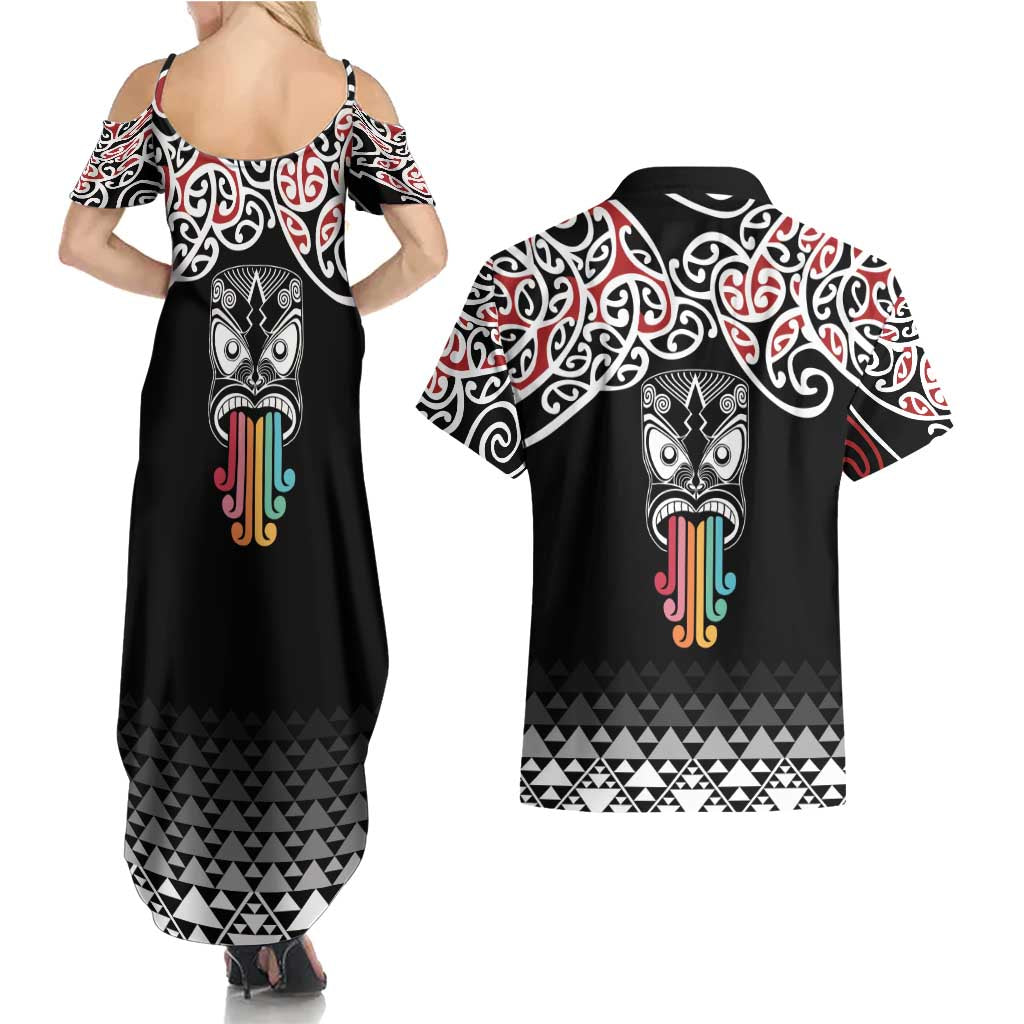 Kia Kaha Te Reo Maori Couples Matching Summer Maxi Dress and Hawaiian Shirt 50 Years Mo Ake Tonu Te Reo - Aussie Hoodie