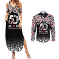 Kia Kaha Te Reo Maori Couples Matching Summer Maxi Dress and Long Sleeve Button Shirt 50 Years Mo Ake Tonu Te Reo - Aussie Hoodie