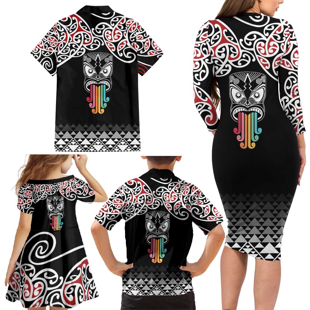 Kia Kaha Te Reo Maori Family Matching Long Sleeve Bodycon Dress and Hawaiian Shirt 50 Years Mo Ake Tonu Te Reo - Aussie Hoodie