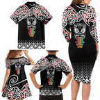 Kia Kaha Te Reo Maori Family Matching Long Sleeve Bodycon Dress and Hawaiian Shirt 50 Years Mo Ake Tonu Te Reo - Aussie Hoodie