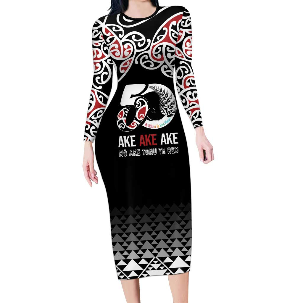 Kia Kaha Te Reo Maori Family Matching Long Sleeve Bodycon Dress and Hawaiian Shirt 50 Years Mo Ake Tonu Te Reo - Aussie Hoodie