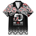 Kia Kaha Te Reo Maori Family Matching Off The Shoulder Long Sleeve Dress and Hawaiian Shirt 50 Years Mo Ake Tonu Te Reo - Aussie Hoodie