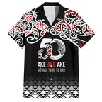 Kia Kaha Te Reo Maori Family Matching Off The Shoulder Long Sleeve Dress and Hawaiian Shirt 50 Years Mo Ake Tonu Te Reo - Aussie Hoodie