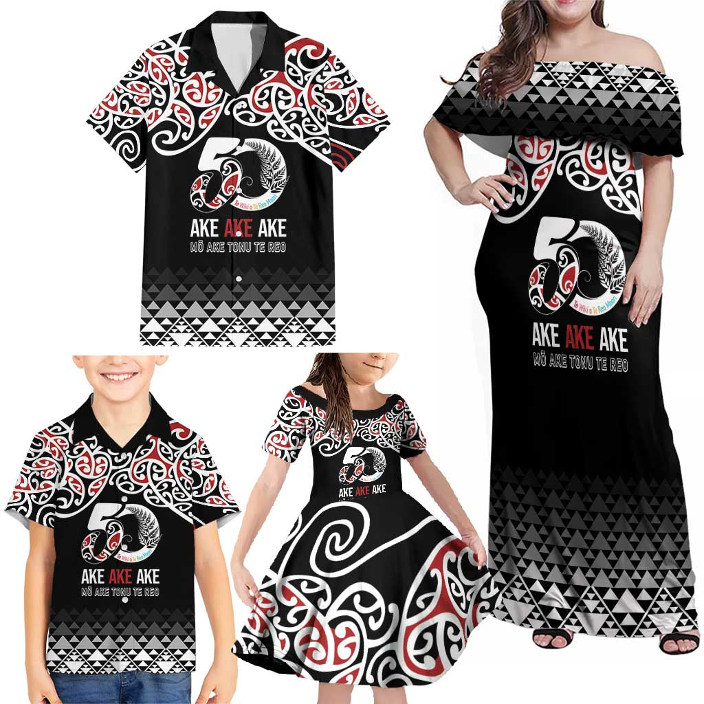 Kia Kaha Te Reo Maori Family Matching Off Shoulder Maxi Dress and Hawaiian Shirt 50 Years Mo Ake Tonu Te Reo - Aussie Hoodie