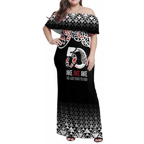 Kia Kaha Te Reo Maori Family Matching Off Shoulder Maxi Dress and Hawaiian Shirt 50 Years Mo Ake Tonu Te Reo - Aussie Hoodie
