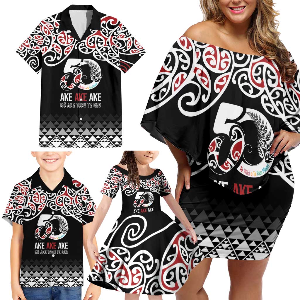 Kia Kaha Te Reo Maori Family Matching Off Shoulder Short Dress and Hawaiian Shirt 50 Years Mo Ake Tonu Te Reo - Aussie Hoodie