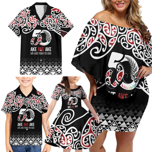 Kia Kaha Te Reo Maori Family Matching Off Shoulder Short Dress and Hawaiian Shirt 50 Years Mo Ake Tonu Te Reo - Aussie Hoodie