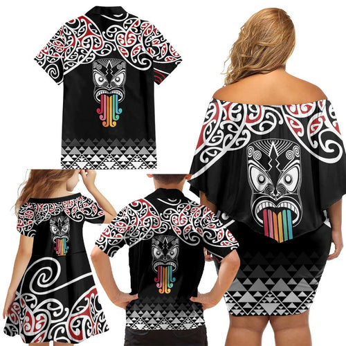 Kia Kaha Te Reo Maori Family Matching Off Shoulder Short Dress and Hawaiian Shirt 50 Years Mo Ake Tonu Te Reo - Aussie Hoodie