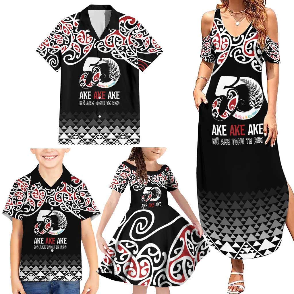 Kia Kaha Te Reo Maori Family Matching Summer Maxi Dress and Hawaiian Shirt 50 Years Mo Ake Tonu Te Reo - Aussie Hoodie