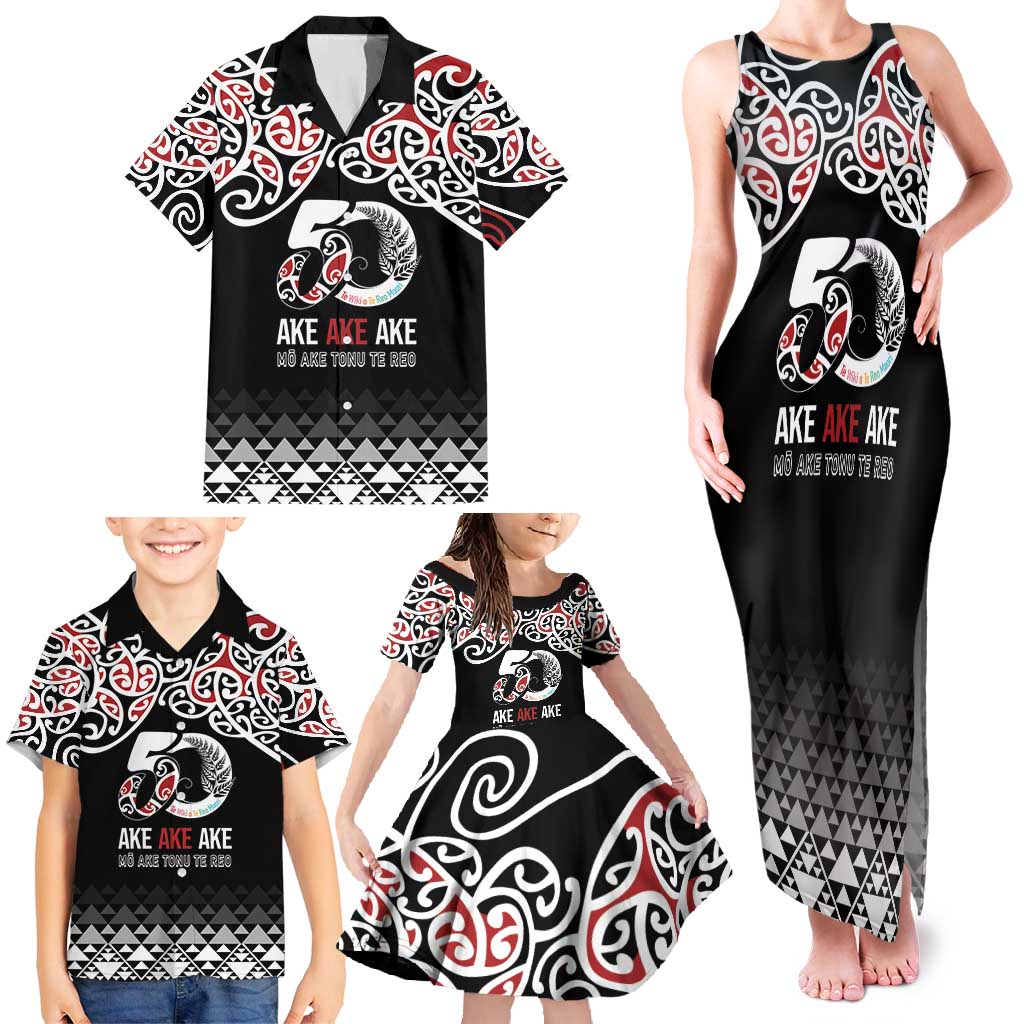 Kia Kaha Te Reo Maori Family Matching Tank Maxi Dress and Hawaiian Shirt 50 Years Mo Ake Tonu Te Reo - Aussie Hoodie