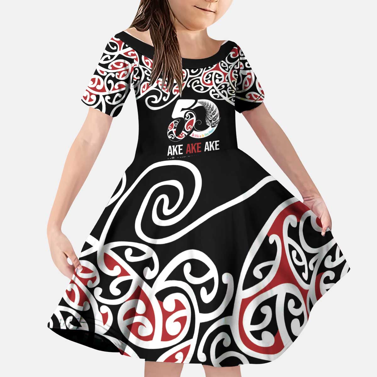 Kia Kaha Te Reo Maori Kid Short Sleeve Dress 50 Years Mo Ake Tonu Te Reo - Aussie Hoodie