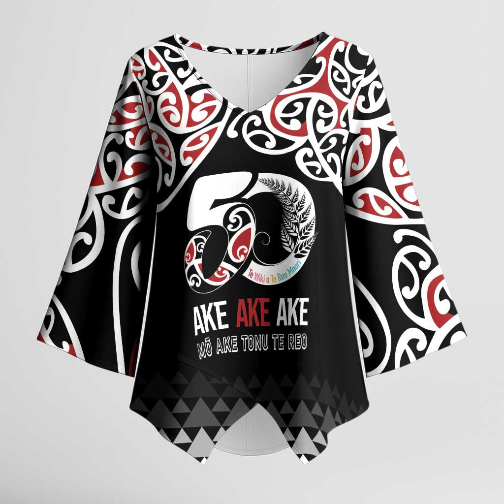 Kia Kaha Te Reo Maori Kimono Sleeve Blouse 50 Years Mo Ake Tonu Te Reo - Aussie Hoodie