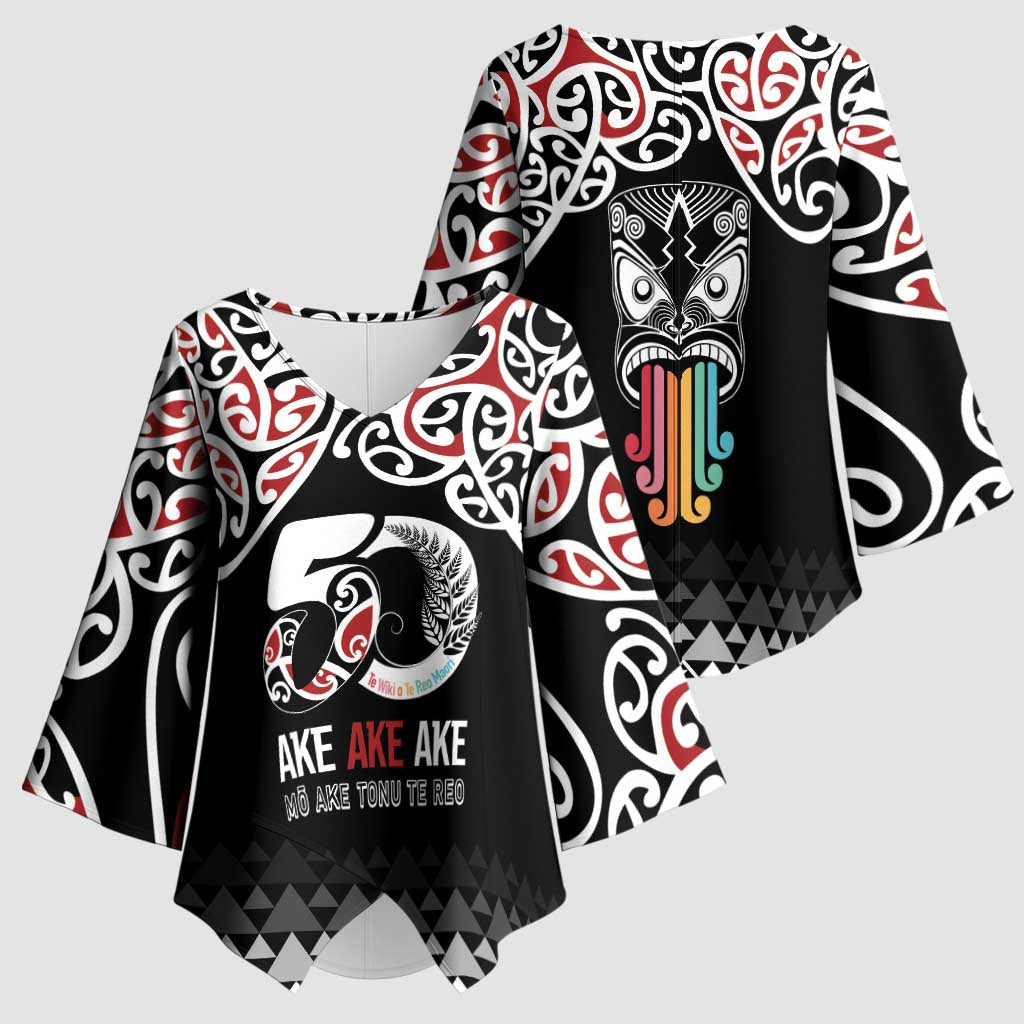 Kia Kaha Te Reo Maori Kimono Sleeve Blouse 50 Years Mo Ake Tonu Te Reo - Aussie Hoodie
