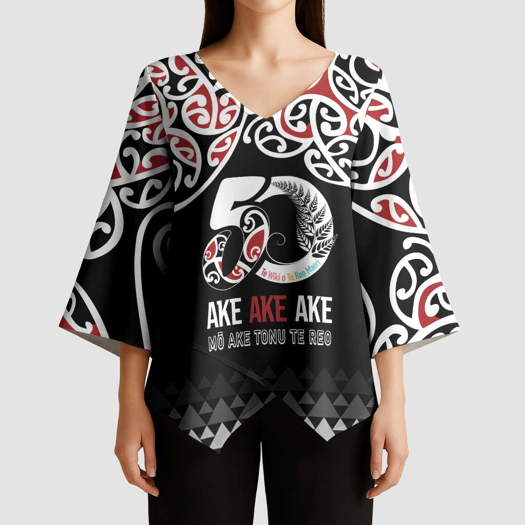 Kia Kaha Te Reo Maori Kimono Sleeve Blouse 50 Years Mo Ake Tonu Te Reo - Aussie Hoodie