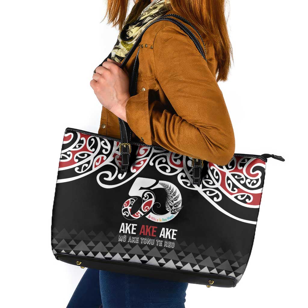 Kia Kaha Te Reo Maori Leather Tote Bag 50 Years Mo Ake Tonu Te Reo - Aussie Hoodie