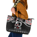 Kia Kaha Te Reo Maori Leather Tote Bag 50 Years Mo Ake Tonu Te Reo - Aussie Hoodie