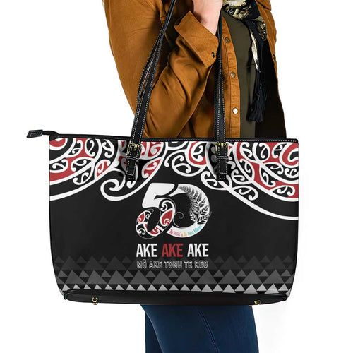 Kia Kaha Te Reo Maori Leather Tote Bag 50 Years Mo Ake Tonu Te Reo - Aussie Hoodie