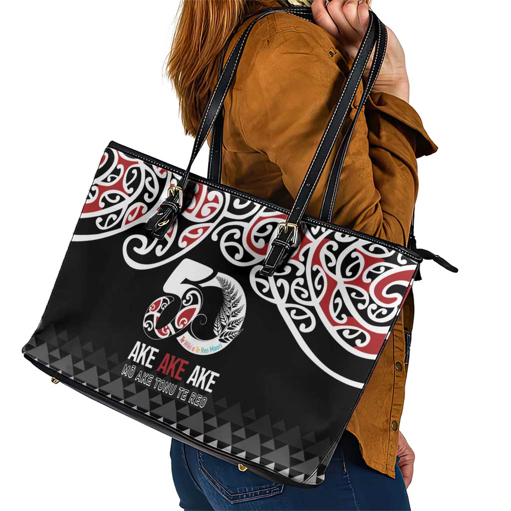 Kia Kaha Te Reo Maori Leather Tote Bag 50 Years Mo Ake Tonu Te Reo - Aussie Hoodie