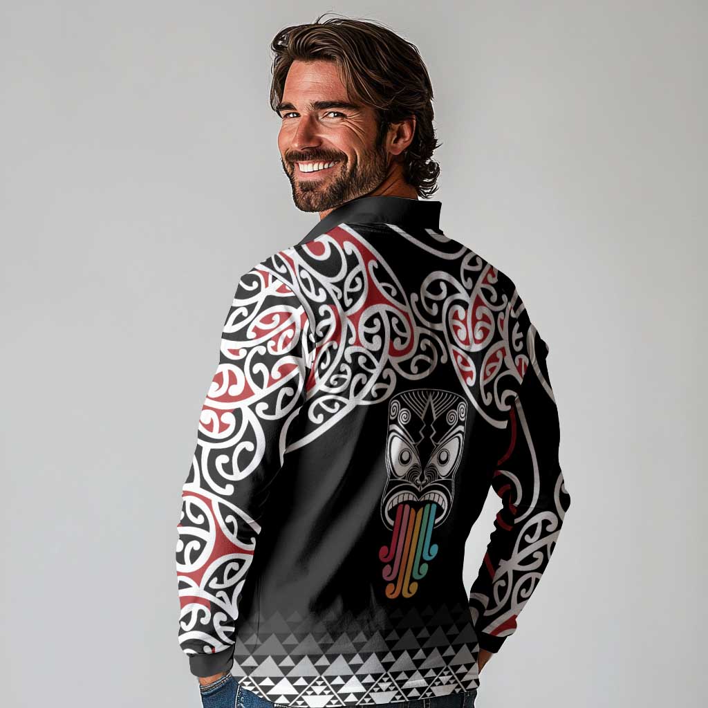 Kia Kaha Te Reo Maori Long Sleeve Polo Shirt 50 Years Mo Ake Tonu Te Reo - Aussie Hoodie