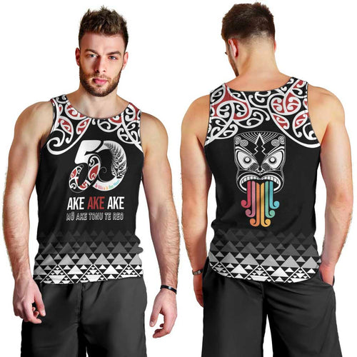 Kia Kaha Te Reo Maori Men Tank Top 50 Years Mo Ake Tonu Te Reo - Aussie Hoodie