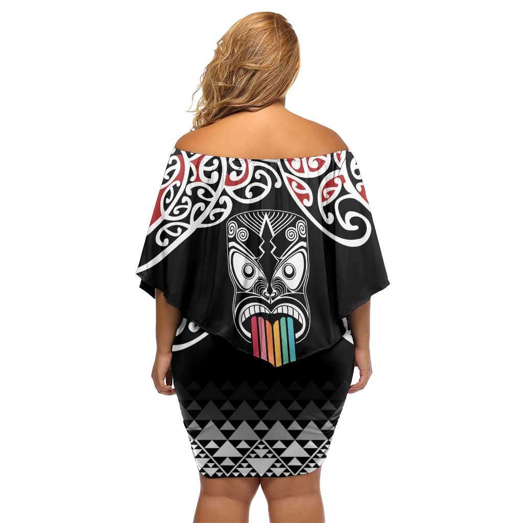 Kia Kaha Te Reo Maori Off Shoulder Short Dress 50 Years Mo Ake Tonu Te Reo - Aussie Hoodie