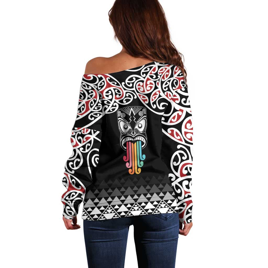 Kia Kaha Te Reo Maori Off Shoulder Sweater 50 Years Mo Ake Tonu Te Reo - Aussie Hoodie