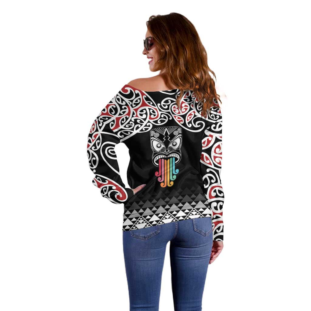 Kia Kaha Te Reo Maori Off Shoulder Sweater 50 Years Mo Ake Tonu Te Reo - Aussie Hoodie
