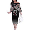 Kia Kaha Te Reo Maori Off The Shoulder Long Sleeve Dress 50 Years Mo Ake Tonu Te Reo - Aussie Hoodie