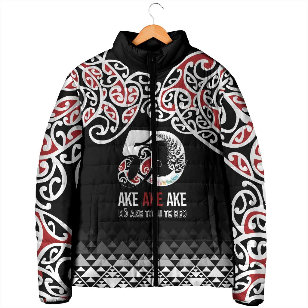 Kia Kaha Te Reo Maori Padded Jacket 50 Years Mo Ake Tonu Te Reo - Aussie Hoodie