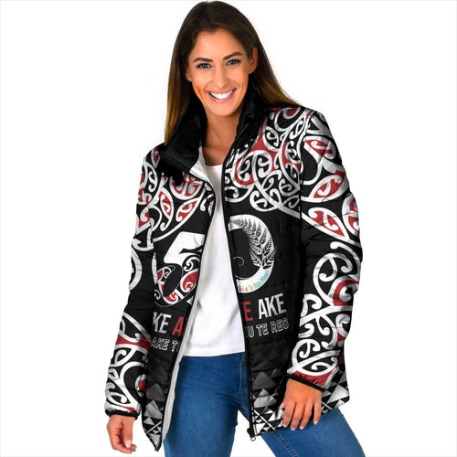 Kia Kaha Te Reo Maori Padded Jacket 50 Years Mo Ake Tonu Te Reo - Aussie Hoodie