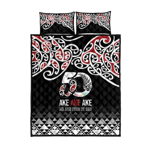 Kia Kaha Te Reo Maori Quilt Bed Set 50 Years Mo Ake Tonu Te Reo - Aussie Hoodie