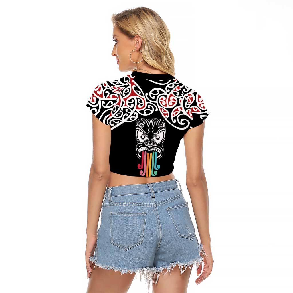 Kia Kaha Te Reo Maori Raglan Cropped T Shirt 50 Years Mo Ake Tonu Te Reo - Aussie Hoodie