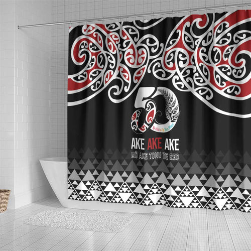 Kia Kaha Te Reo Maori Shower Curtain 50 Years Mo Ake Tonu Te Reo - Aussie Hoodie
