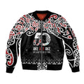 Kia Kaha Te Reo Maori Sleeve Zip Bomber Jacket 50 Years Mo Ake Tonu Te Reo - Aussie Hoodie