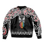 Kia Kaha Te Reo Maori Sleeve Zip Bomber Jacket 50 Years Mo Ake Tonu Te Reo - Aussie Hoodie