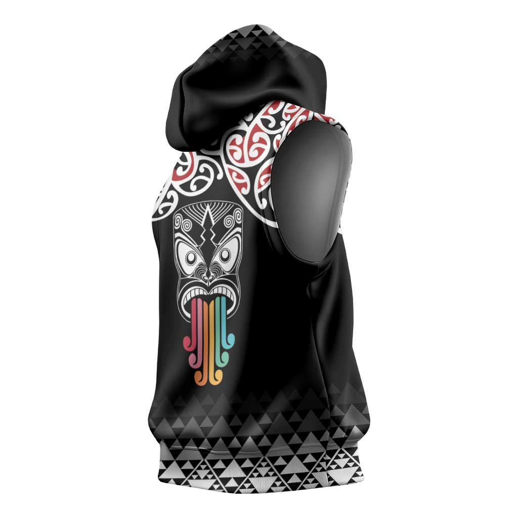 Kia Kaha Te Reo Maori Sleeveless Hoodie 50 Years Mo Ake Tonu Te Reo - Aussie Hoodie