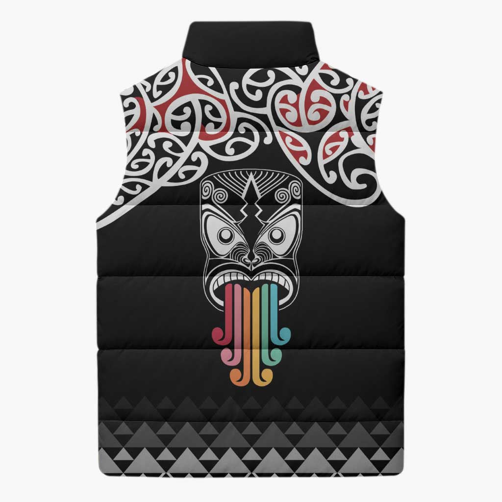 Kia Kaha Te Reo Maori Sleeveless Puffer Jacket 50 Years Mo Ake Tonu Te Reo - Aussie Hoodie