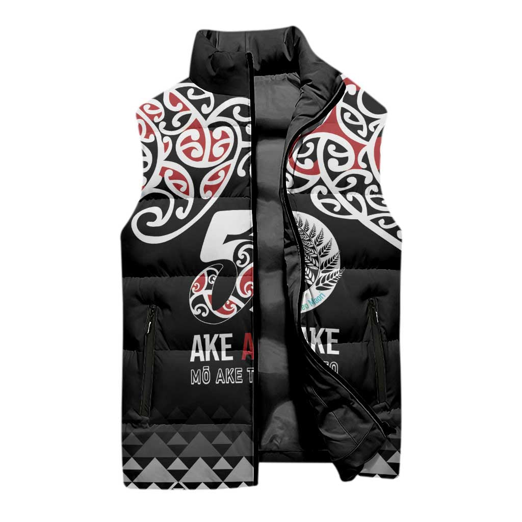 Kia Kaha Te Reo Maori Sleeveless Puffer Jacket 50 Years Mo Ake Tonu Te Reo - Aussie Hoodie