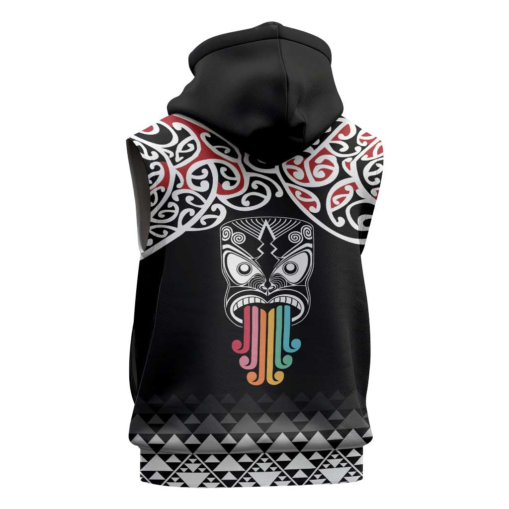 Kia Kaha Te Reo Maori Sleeveless Zip Hoodie 50 Years Mo Ake Tonu Te Reo LT7