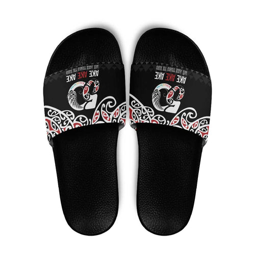 Kia Kaha Te Reo Maori Slide Sandals 50 Years Mo Ake Tonu Te Reo - Aussie Hoodie