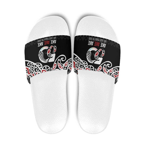 Kia Kaha Te Reo Maori Slide Sandals 50 Years Mo Ake Tonu Te Reo - Aussie Hoodie