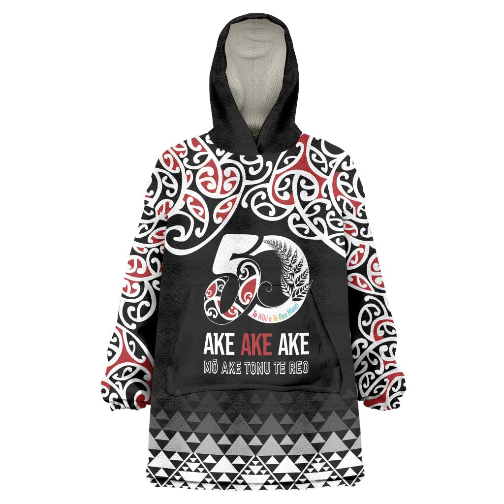 Kia Kaha Te Reo Maori Wearable Blanket Hoodie 50 Years Mo Ake Tonu Te Reo - Aussie Hoodie